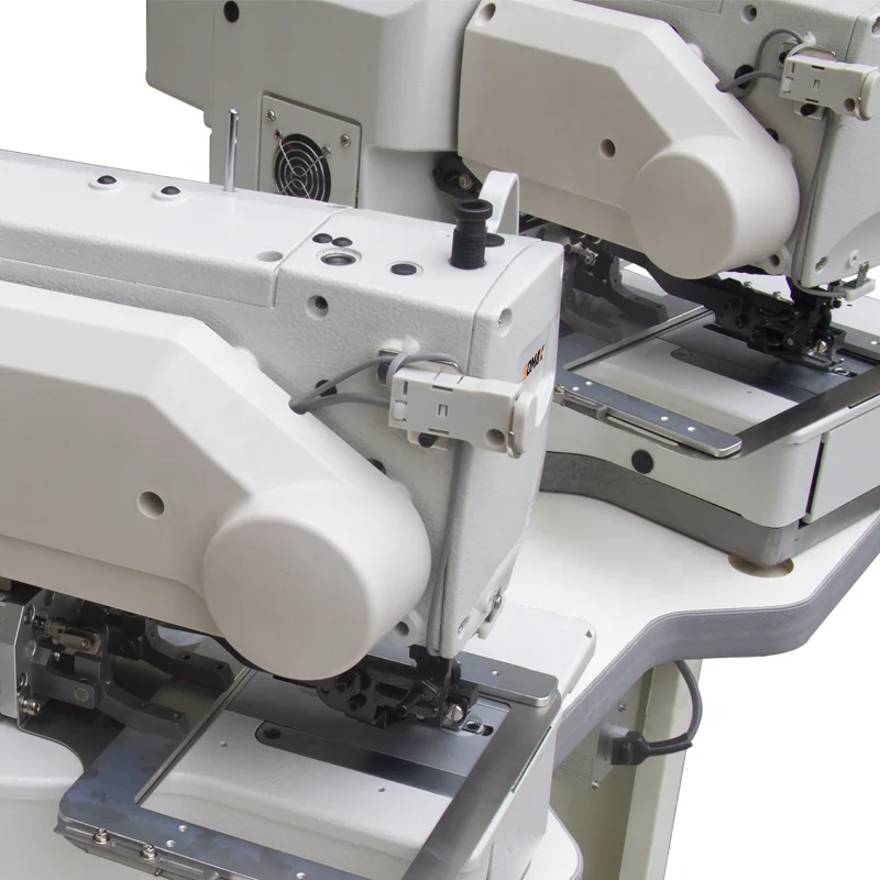 Hot sales double head button holing industrial sewing machine with slide device for sports bottom