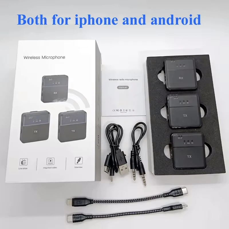 Беспроводной микрофон OEM X9 для мобильного телефона с петелькой 2 в 1