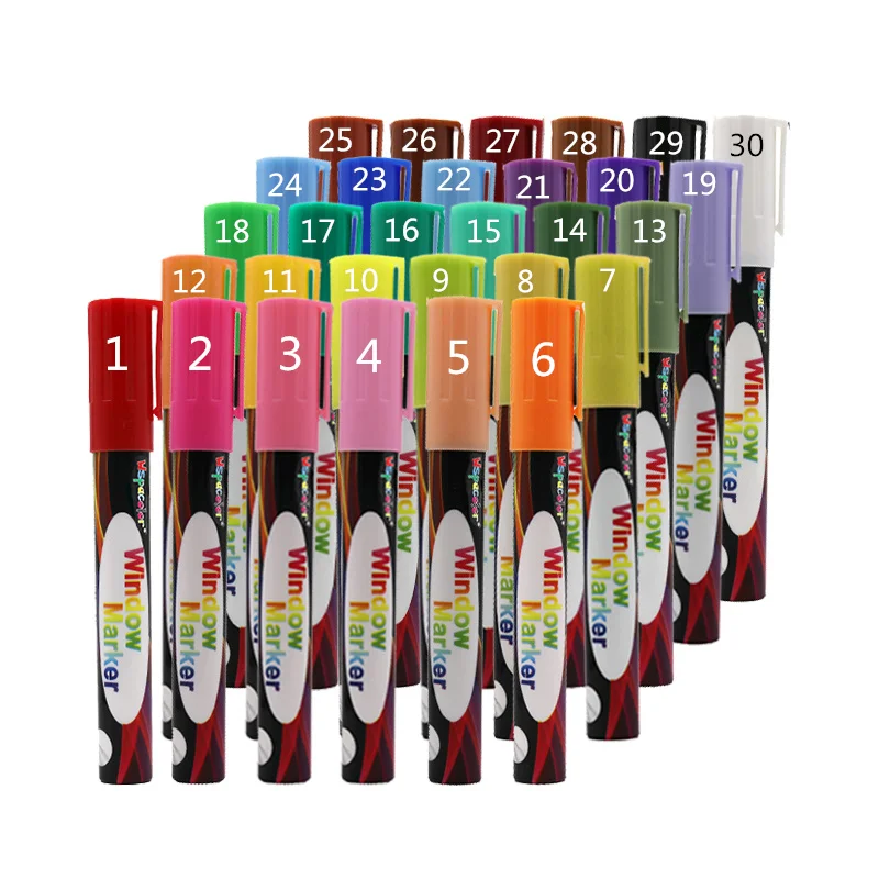 Water-based erasable liquid chalk markers for Window Glass Chalkboard Plastic LED board