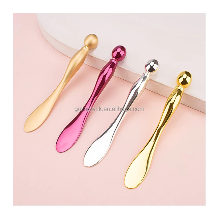 Metal Cosmetic Spatulas Eye Cream Roller Ball Wand Face Massage Stick Makeup Mini Beauty Spoons Mini Cosmetic Skincare Spatula