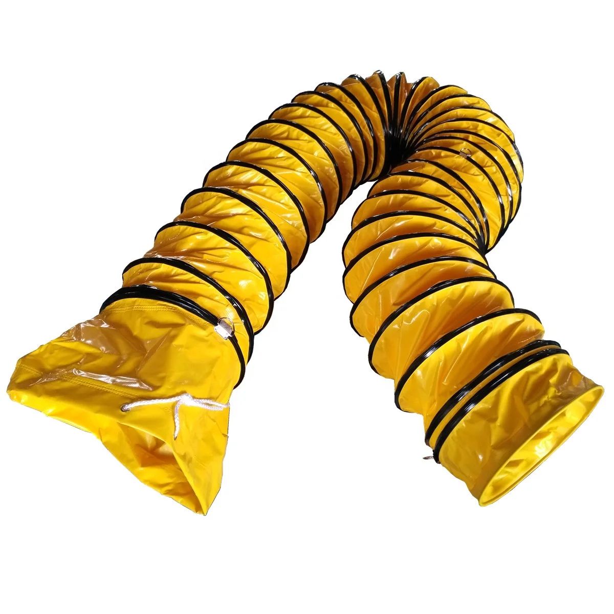 positive pressure yellow color heat resistant and fire retardant 250mm flexible ventilation blower duct hose