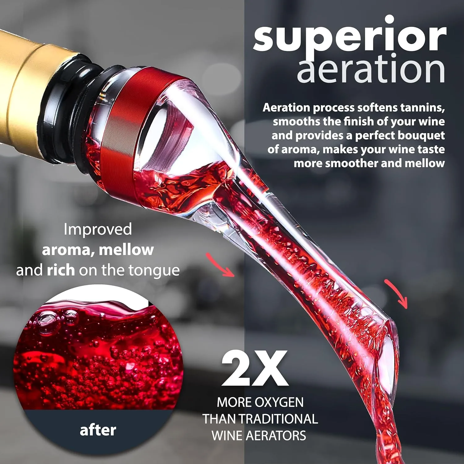 Hot Sale Portable Mini Luxury Air Aerator Wine Aerator Pourer