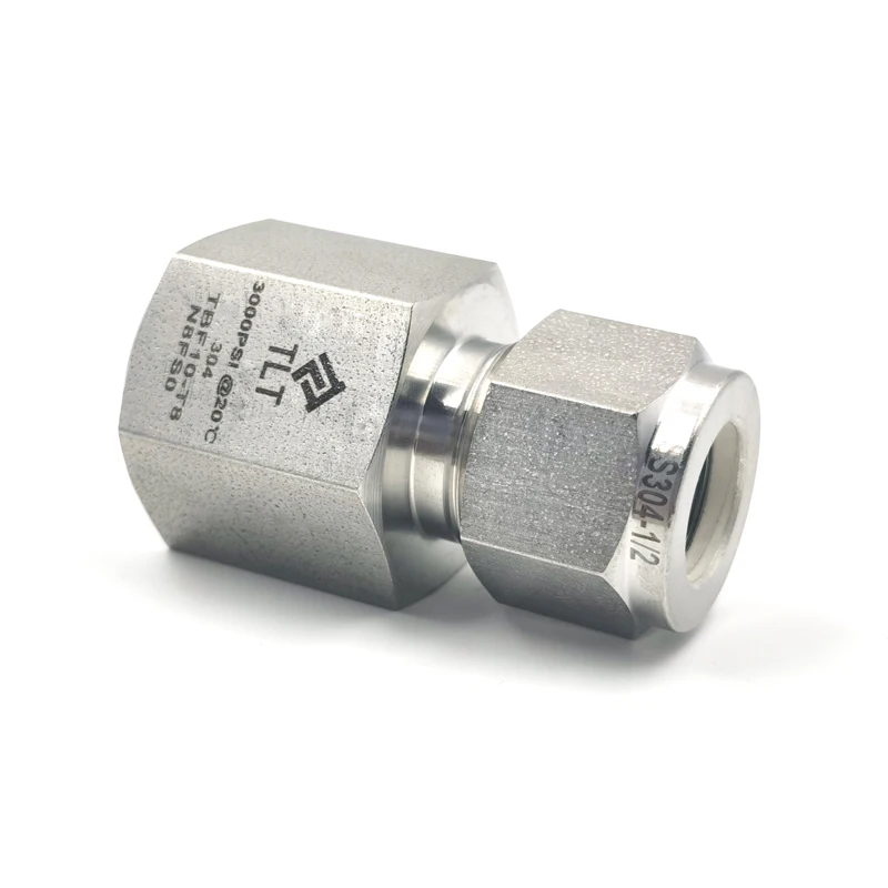 316 Stainless steel NPT BSP connector female thread stainless steel double ferrules fittings