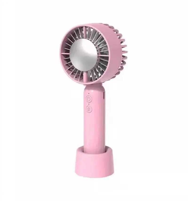 Air Ice Cooling Hand Fan USB Fan Stand Table Desktop Mini Cooling Blower Rechargeable Portable Fan Nice Gift