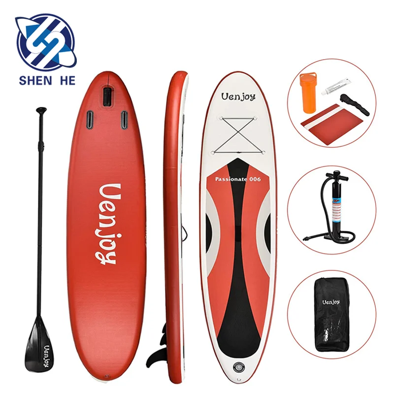 SHEN HE Surfboard Branding Water Sport Inflatable Longboard Outdoors Popular Sup Drop Stitch And Pvc Material Paddle Board