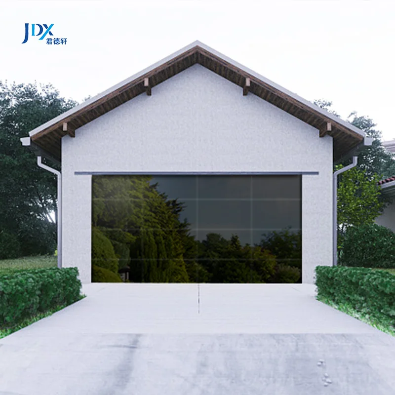 Automatic Aluminum Garage Door Glass Frameless 8X8 Glass Garage Doors Insulated 16 X 7