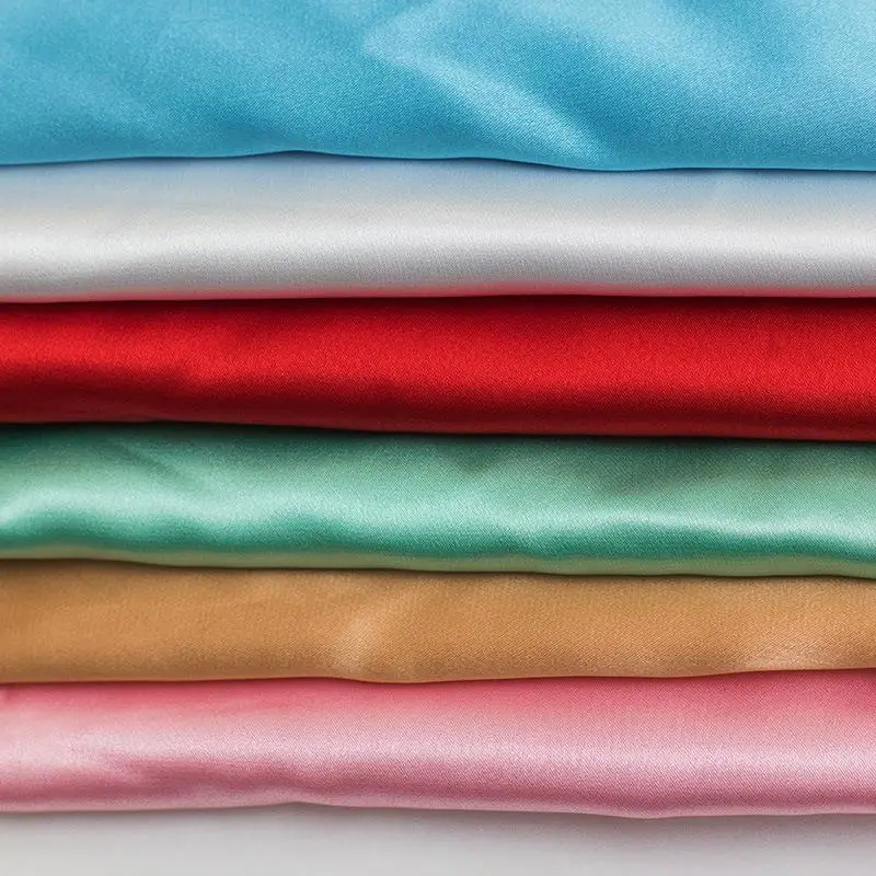 Factory wholesale bridal satin fabric free sample women dress fabric polyester satin fabric for wedding dress bridal gown