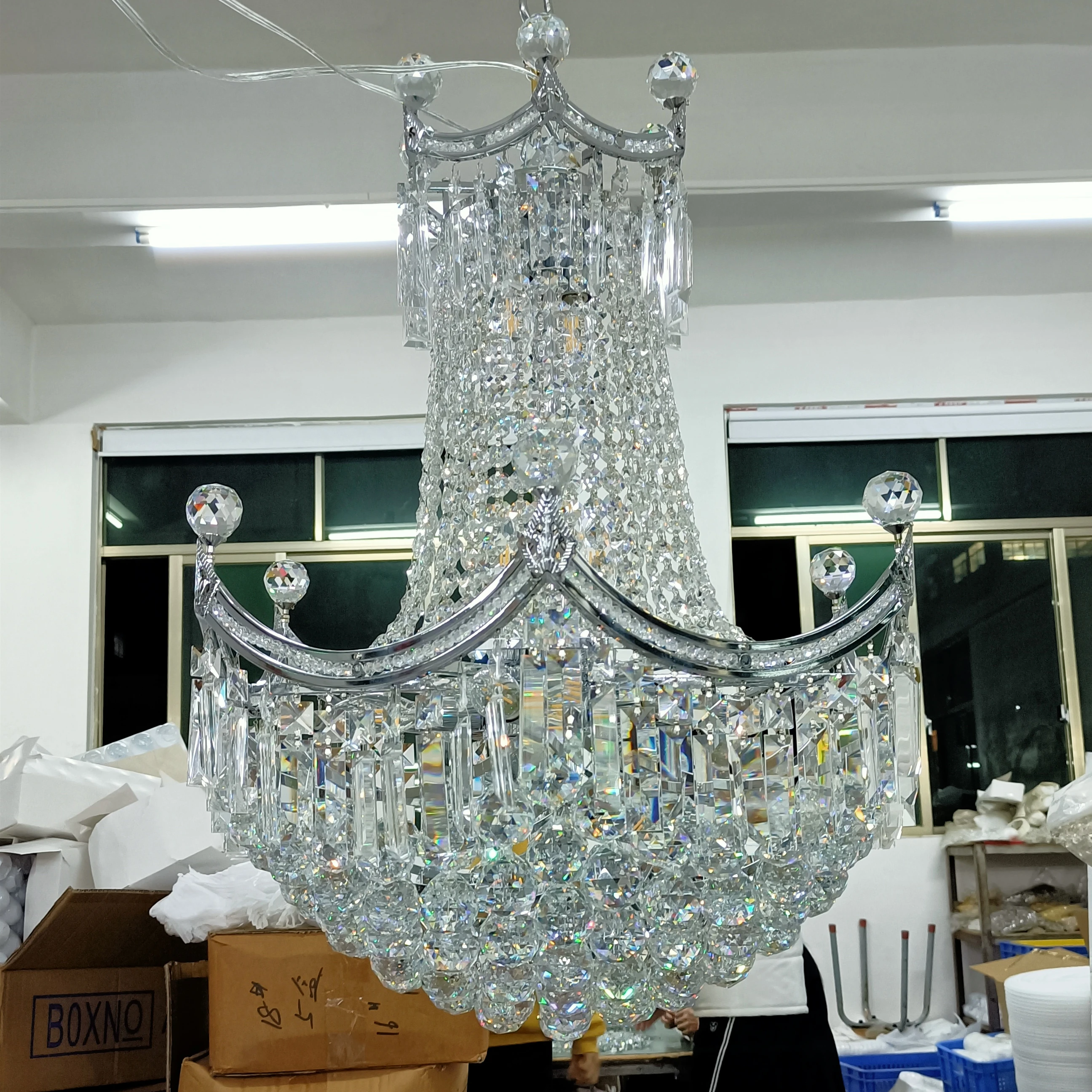 Interior design clear Crystal House Decoration Hotel Wedding Crystal Ceiling Lamp Globe Pendant Light Crystal Chandelier
