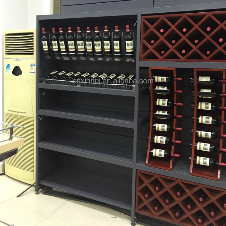 2016 High-quality Shelves Wooden Wine Glass Showcase Display Cabinet Rack Stands for Wine Shop