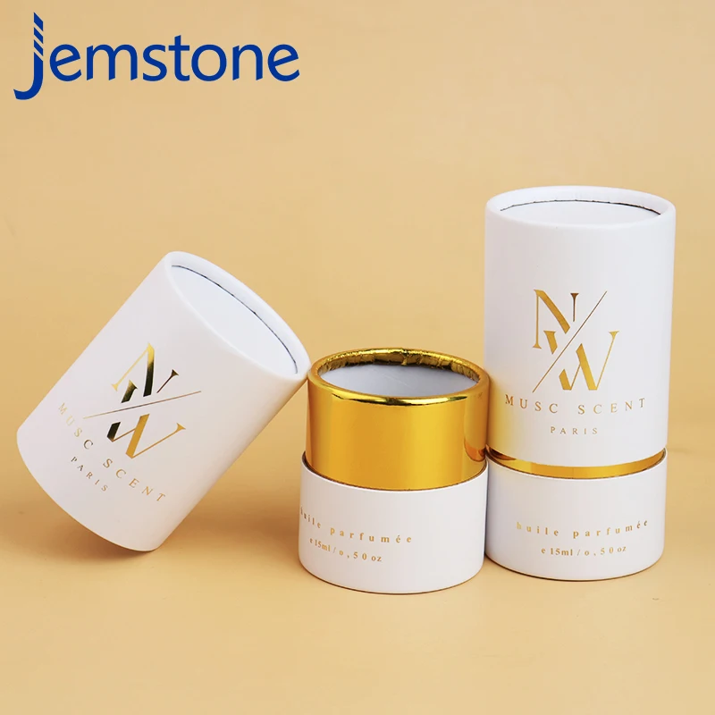 Essential Oil Bottle Packing Custom Gold Foil Design Skincare Cosmetic Cardboard Paper Tube Packaging For Essential Oil