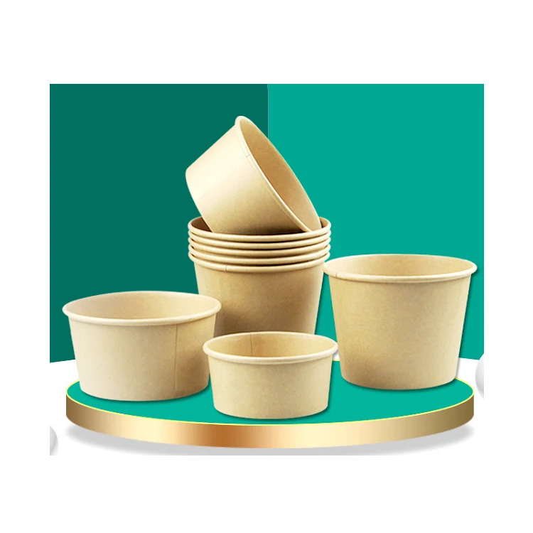 Custom paper bowl disposable kraft paper bowl disposable paper soup bowl