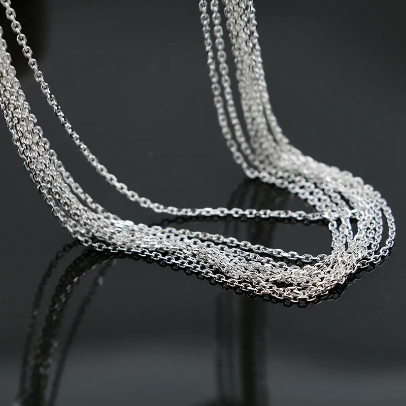 1meter  2-6mm 925 Sterling Silver Diamond Cutting Cross Chain For Women Jewelry Making