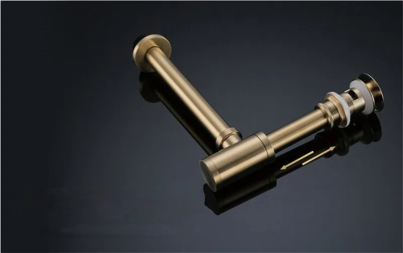 Bottle Trap Brass Round Siphon Black Chrome Gold P-trap Bathroom Vanity Basin Pipe Waste With Pop Up Drain