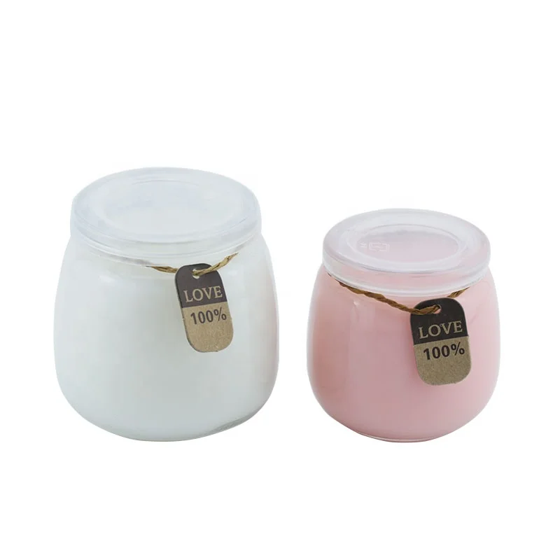 180ml 250ml empty Wide Mouth yogurt Pudding Milk Glass Jar  Glass Jam Jar