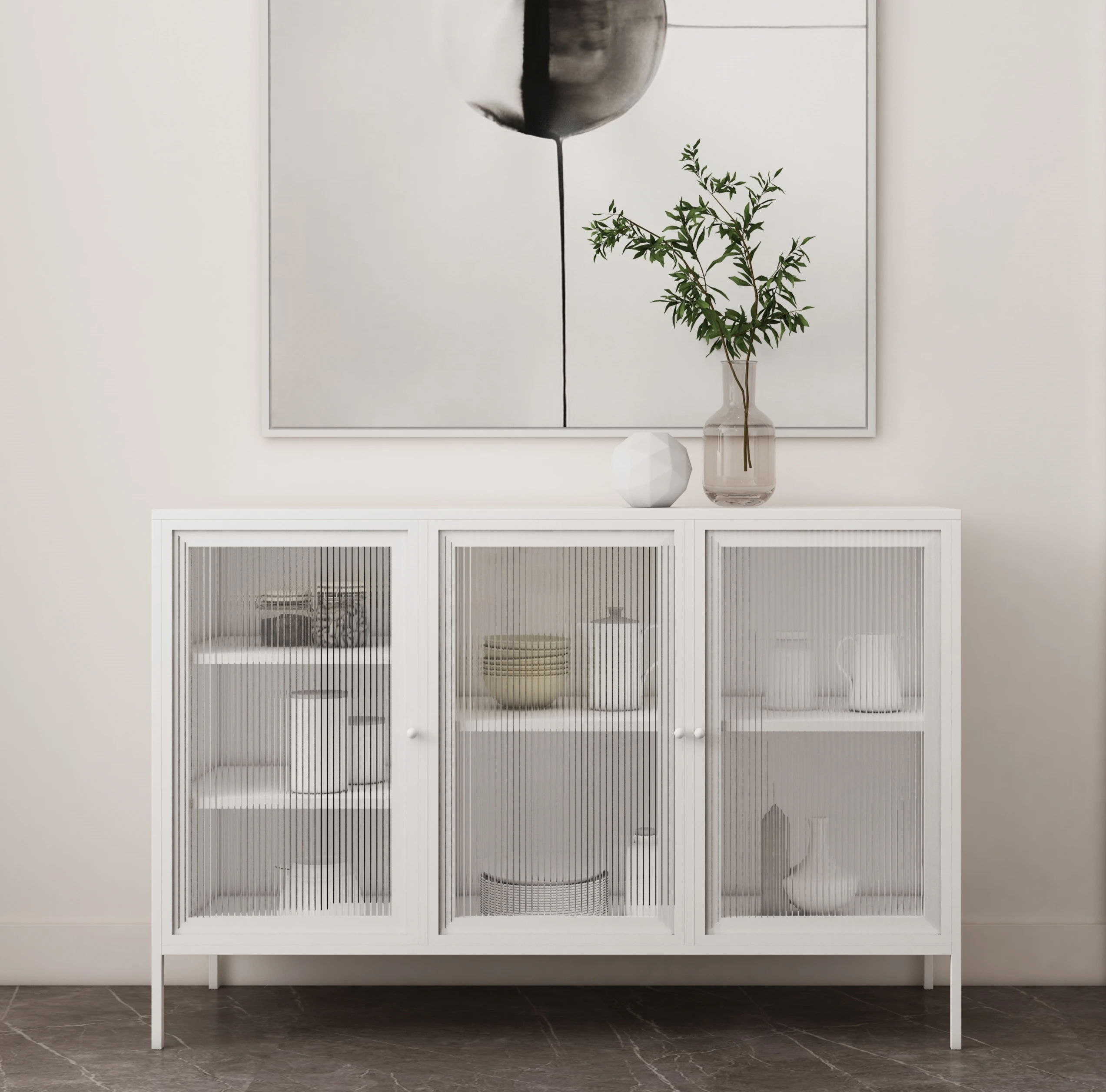 High End Luxury Home Furniture Wood Sideboard Black Modern Side Cabinet