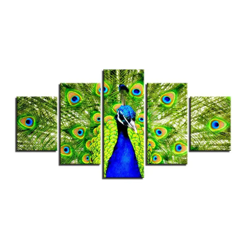 
Павлин Настенный декор для гостиной красивая картина маслом холст принты элегантный гордый Павлин на рамке холст картины 