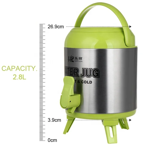 Happy Lion Insulation Tea Coffee Barrel Bucket with Stainless Steel Outer Casing and Double Layer Inner For Shop