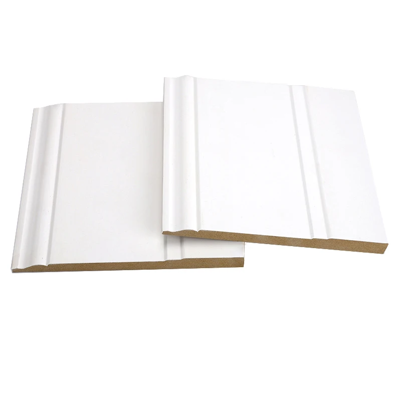 Customized MDF Trim Molding White Gesso Primed Floor Baseboard Skirting