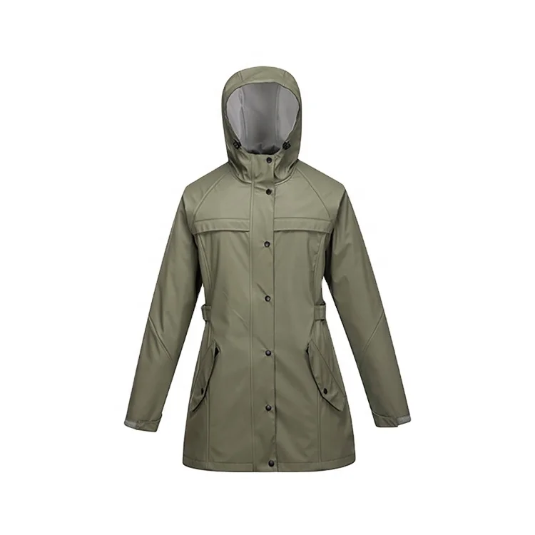 China Rain Wear Yellow Rain Coat Pvc PU Raincoat Mens Rain Jacket Hood