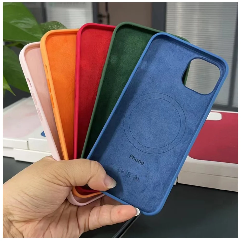 Custom LOGO Animation Cover Popups Liquid Silicon Magnetic Phone Case for Iphone 14 13 12 Pro Max Plus For Magsafes