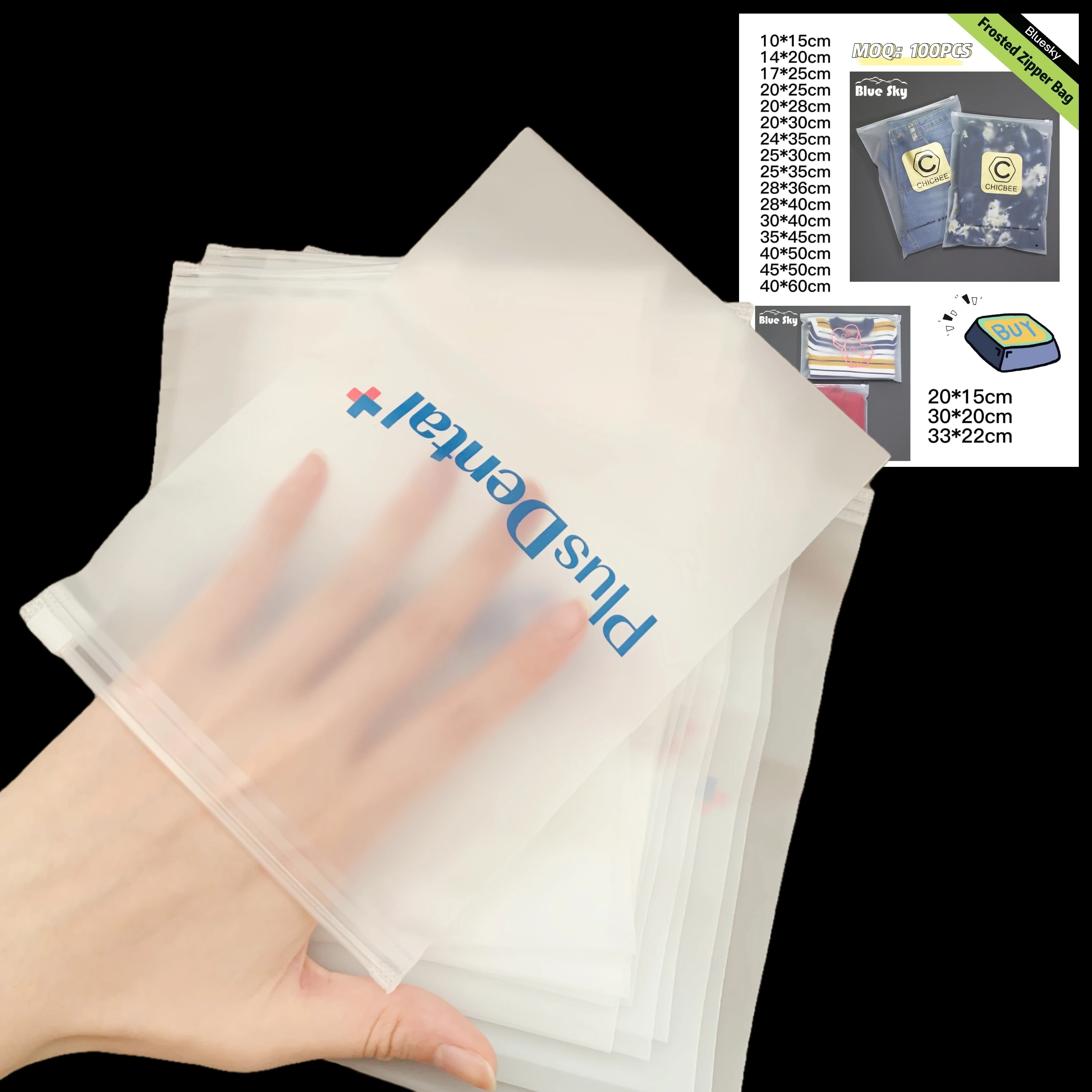 Hot sale Compostable Custom Logo Luxury Underwear Bra Clothing Bags Transparent Poly Zip Seal Zip Lock Packaging PE plastic Bags