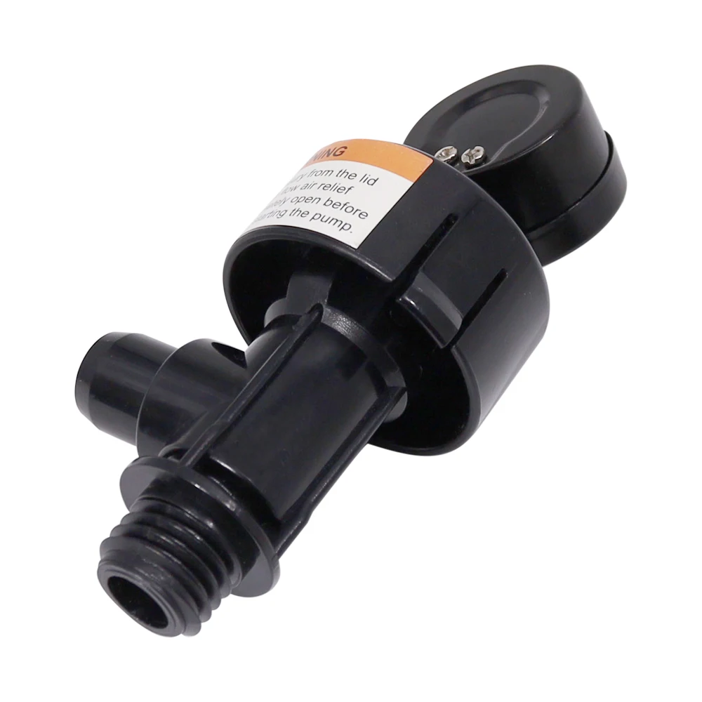 98209800 High Flow Manual Relief Valve/Air Relief Manual Valve Assembly with Black or Stainless steel Pressure Gauge