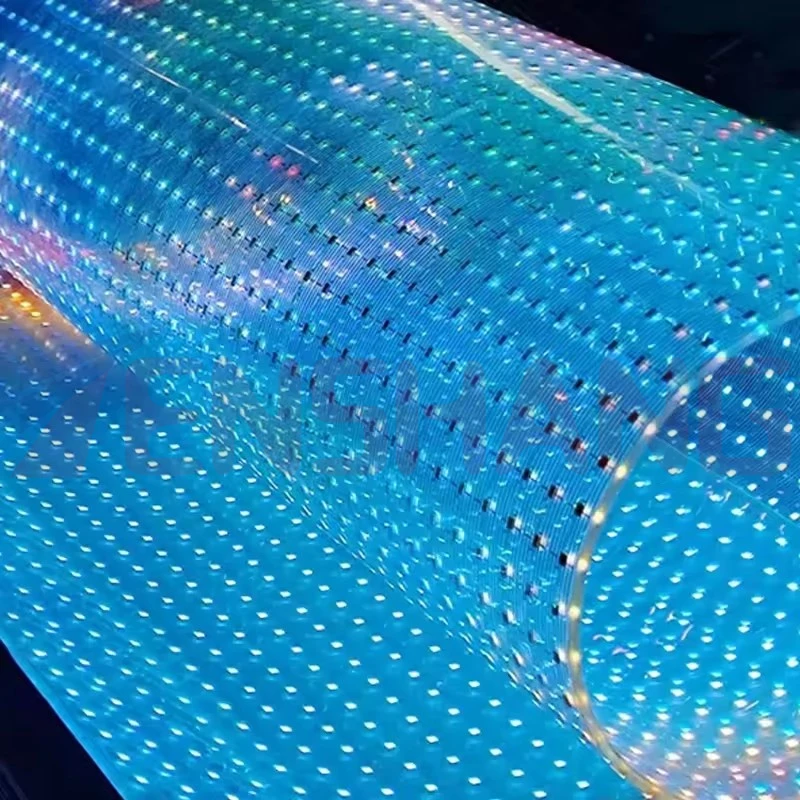 Led Crystal Film Thin Flexible Film Display Screen P8 Led Transparent Video Wall Film Screen for Window
