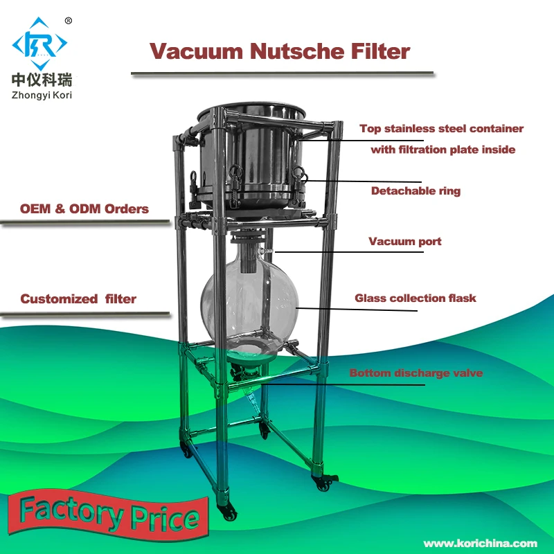 multipurpose Nutsche filter dryer for Versatile filtration and drying or laboratory glass vacuum filtration filter reactor lab