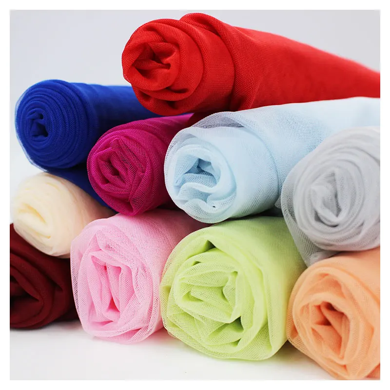 Low Price Breathable Rhombus 100% Polyester Roll Soft Mesh Tulle Fabric For Swimwear