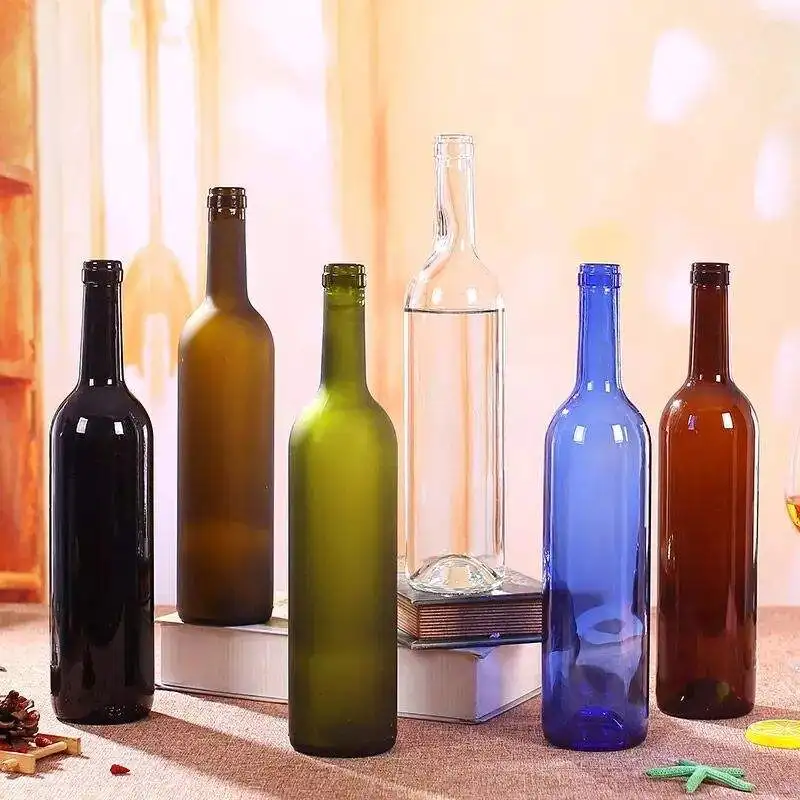 Factory direct supply  wine bottle dark green empty luxury manufacturers wine glass bottles