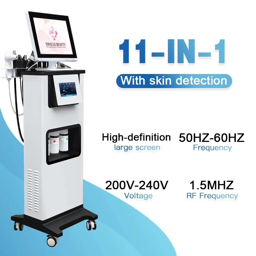 11 in 1 hydro dermabrasion vacuum suction blackhead shovel removal beauty hydra rf aqua peel skin scrubber facial machine
