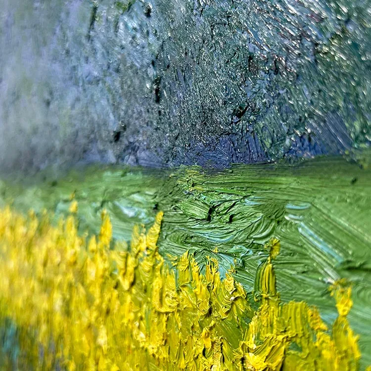 Landscape Framed Canvas Wall Art,Summer Oil Painting Wall Art,Nature Wilderness Scenery Paintings Wall Decoration for Bedroom