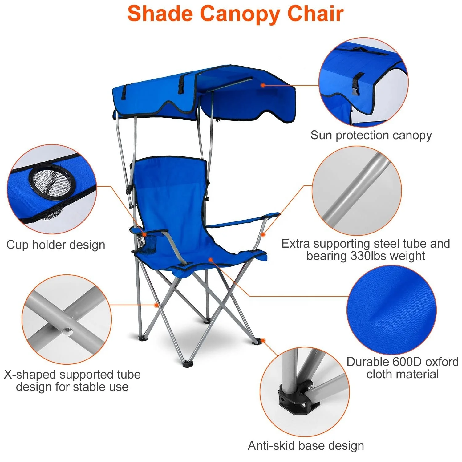 portable backpack rod holder Shade Recliner foldable folding Outdoor camping fishing canopy chairs with canopy umbrella