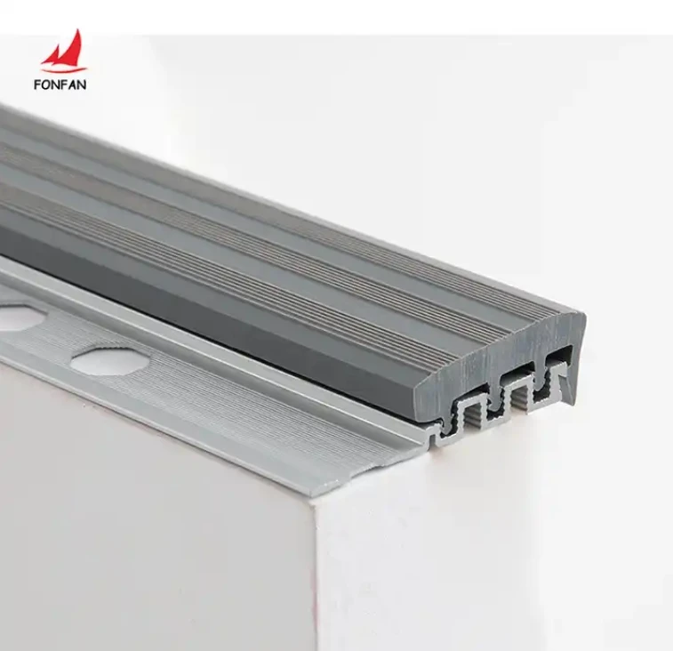 Non-Slip Protection Strips Glod Sliver Rubber Anti Slip Stair Nosing Edge Trim Seal Protective Strip