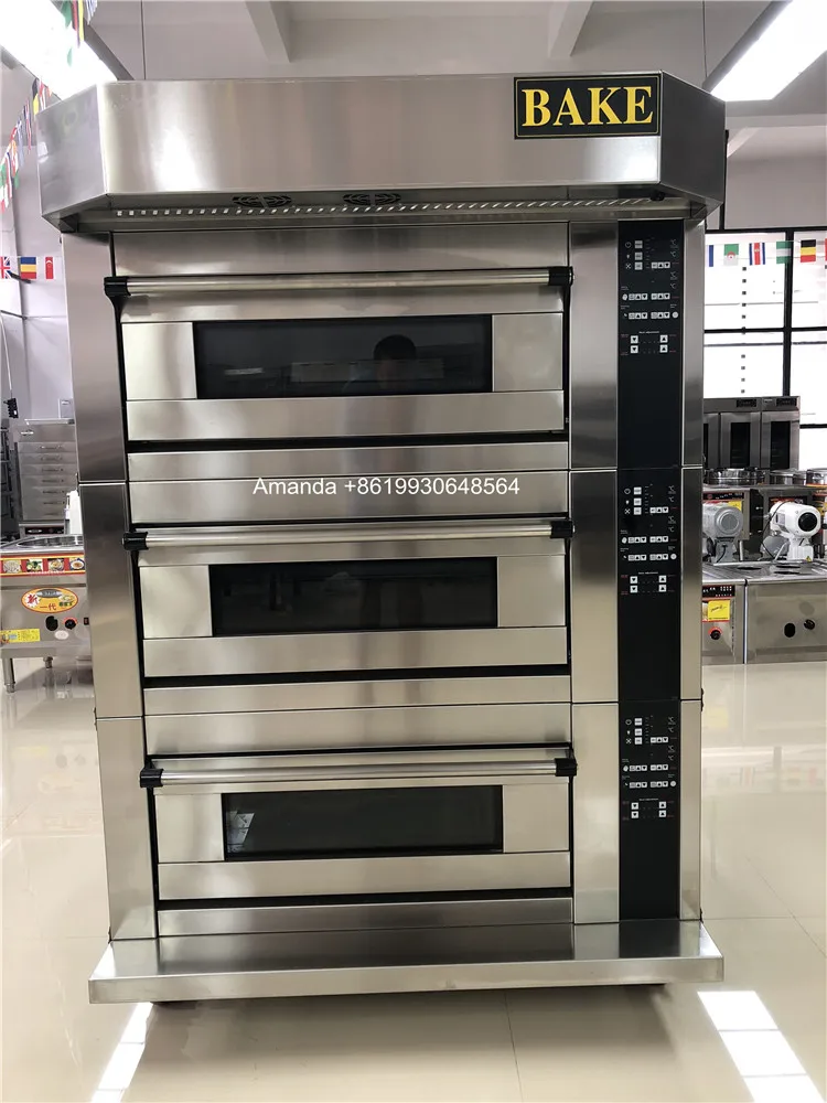 CE certificate deck oven with steam, double deck oven electric baking, bakery deck oven