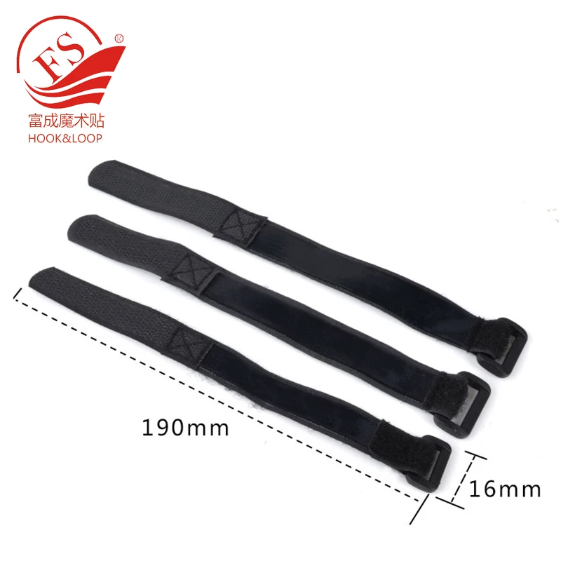 Custom Velcroes Strap Silicone Drone Battery Bike Anti-Slip Straps Black Hook And Loop Strap With Back Glue