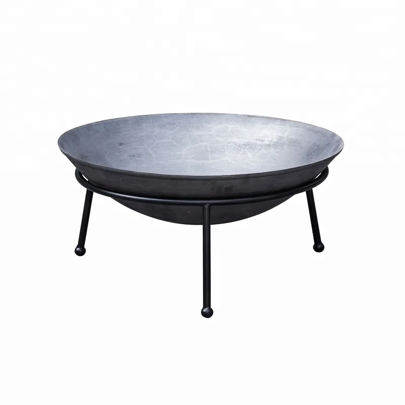 
outdoor cast iron fire pit/bowl with wood grill 