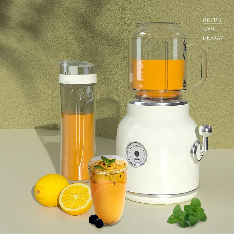 Wholesale Automatic Portable Fruit Juicer Machine 2 in 1 Electric Blender Retro Juice Extractor
