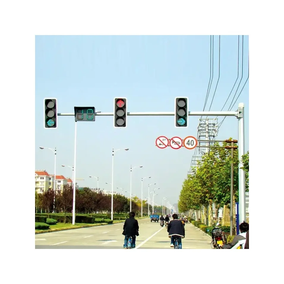 QIXINAG China manufacturer integration framework led traffic light signal pole post