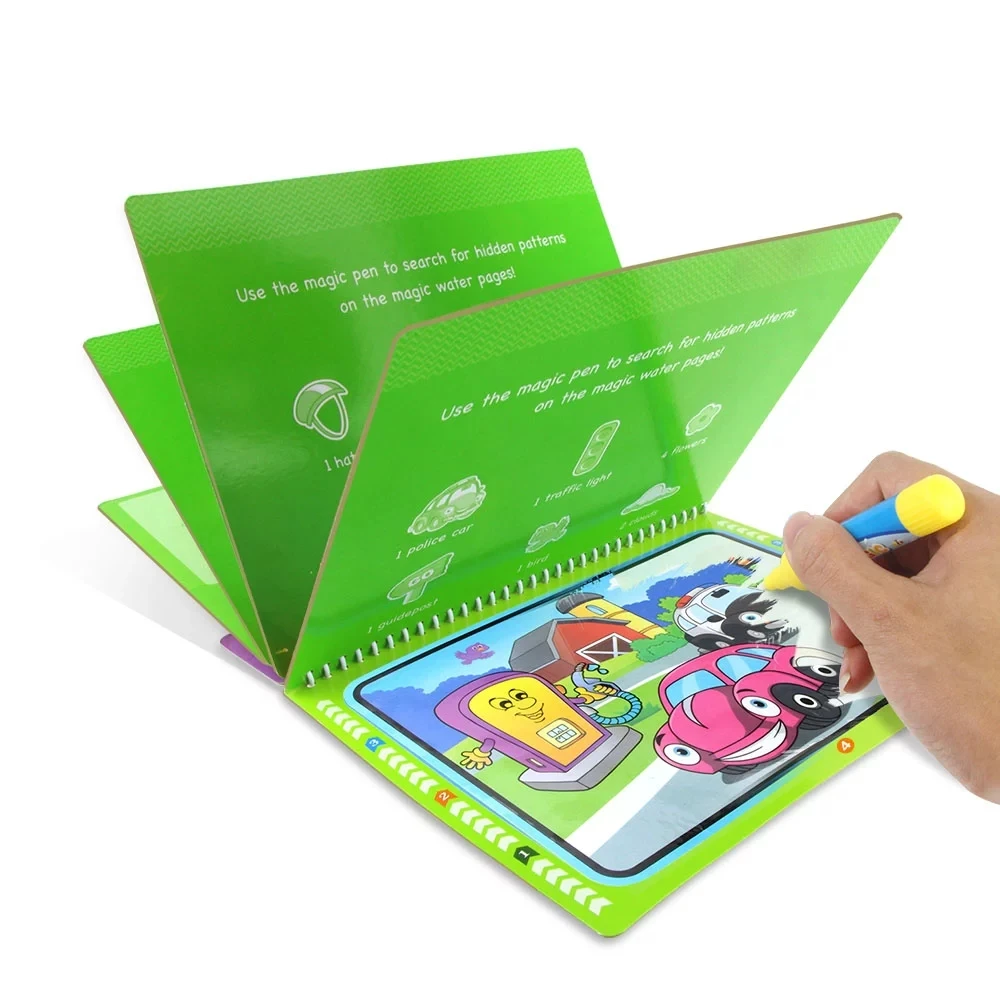 8 styles Magic Water Drawing Book Coloring Doodle & Magic Pen Drawing Toys early education For Kids Birthday Gift
