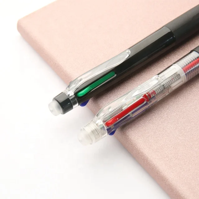 
Wholesale Plastic Logo Custom Pen Best Quality 4 in 1 Multi Color Erasable Pen 