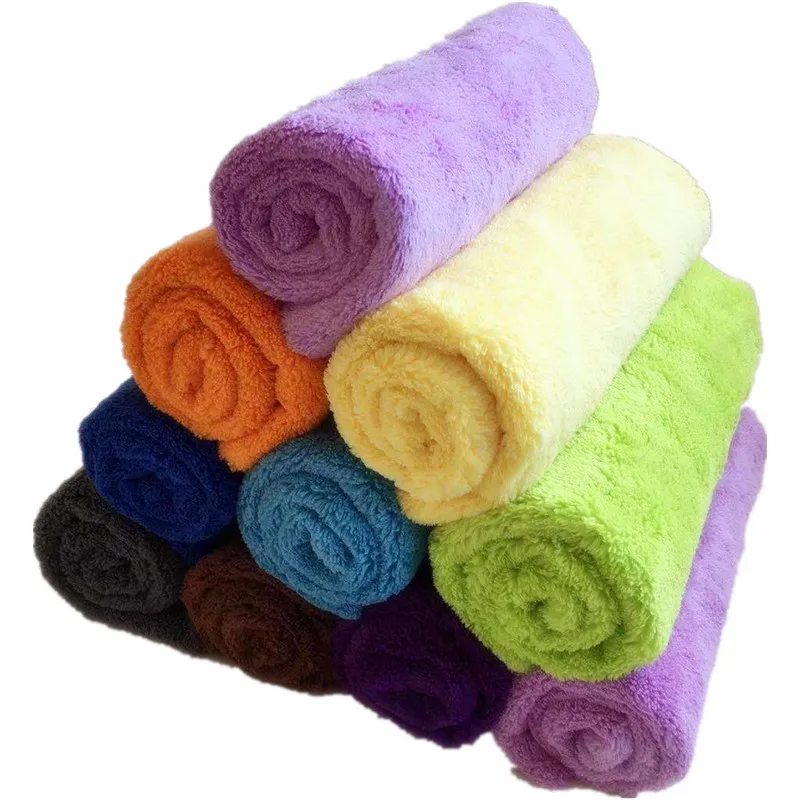 Factory wholesale 600gsm Car detailing40*40cm super soft plush car cleaning microfiber Coral Fleece edgeless microfiber towel