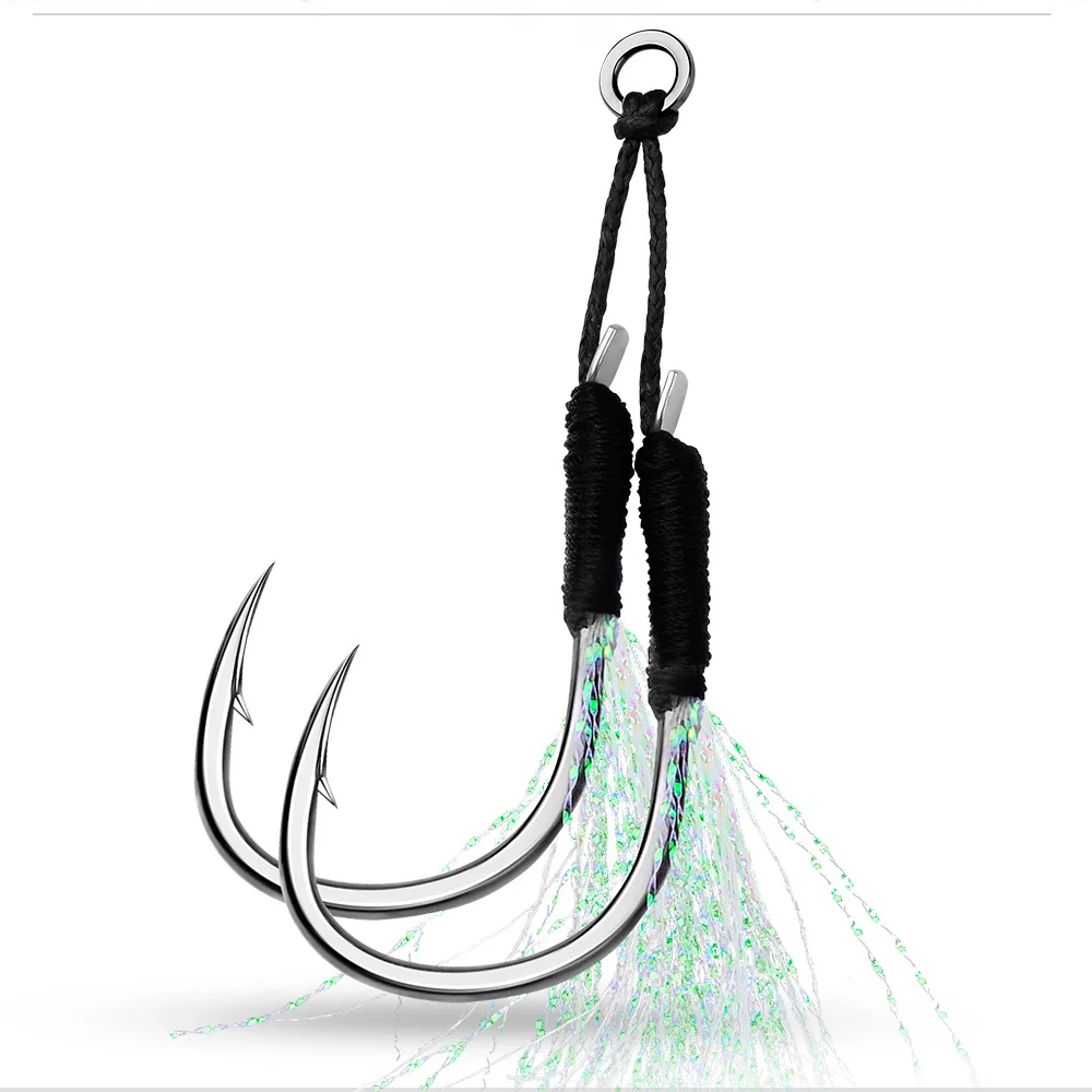 SKNA 11#-20# double assist hook high carbon steel jigging hook sea fishing hooks