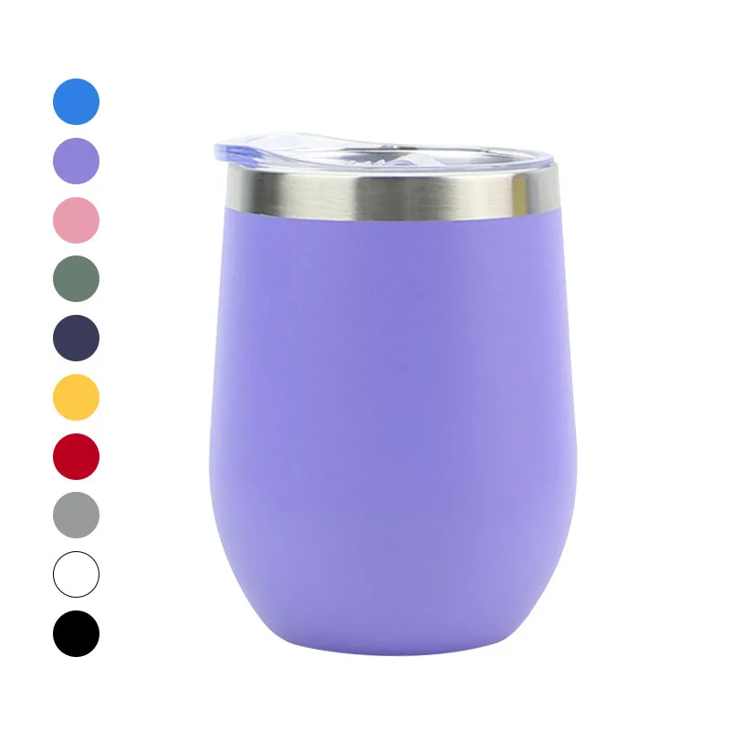 12oz Factory Promotion Tumbler Double Wall Stainless Steel Insulated BPA Free Wine Tumbler with Tiger Powder Coated Paint
