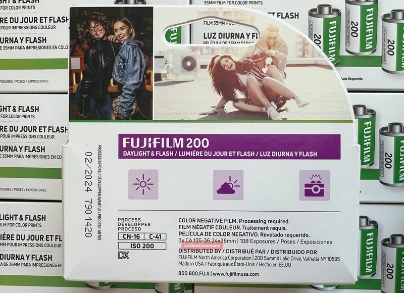 Классическая Fujifilm FUJICOLOR 200 цветная отрицательная 35 мм пленка 36 экспозиция для камеры формата