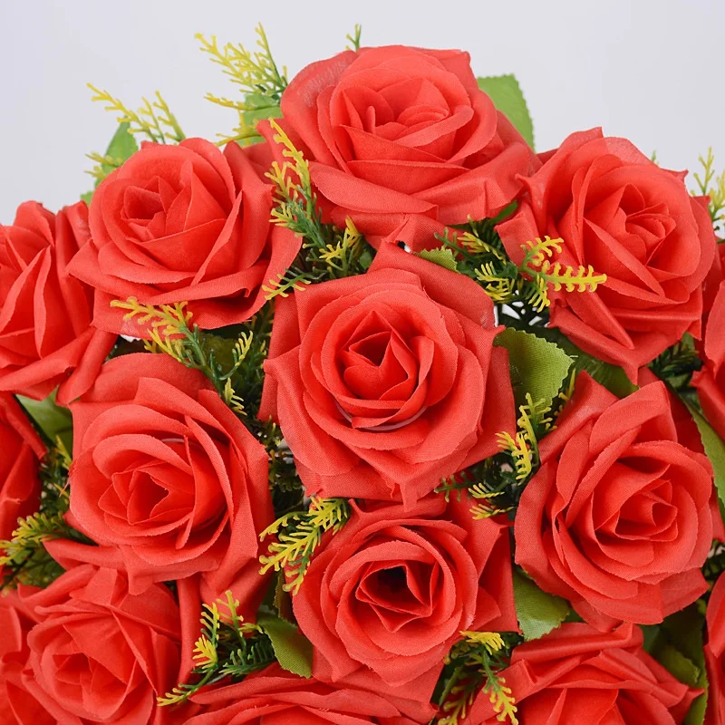 Wholesale 18 Head Premium Large Artificial Rose Bouquet Fake Silk Rose Flowers For Bridal Wedding