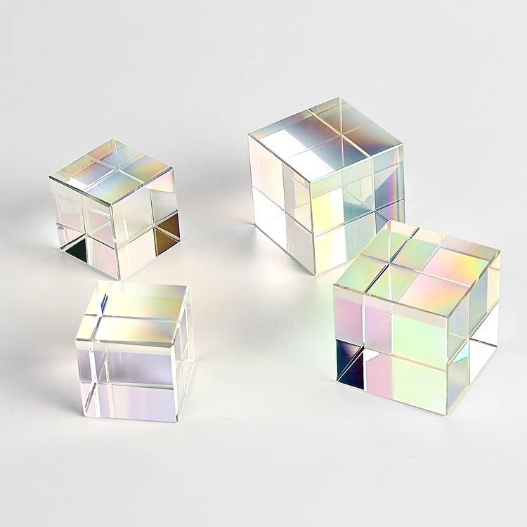 Wholesale Business Gifts Blank AB Colorful Beveled Crystal Glass Cube K9 Crystal Block and Clear Blank Crystal Block