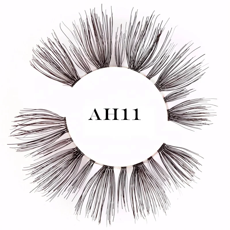 
aliexpress china on line buy website 100% human hair strip eyelashes remy hair false eyelashes 