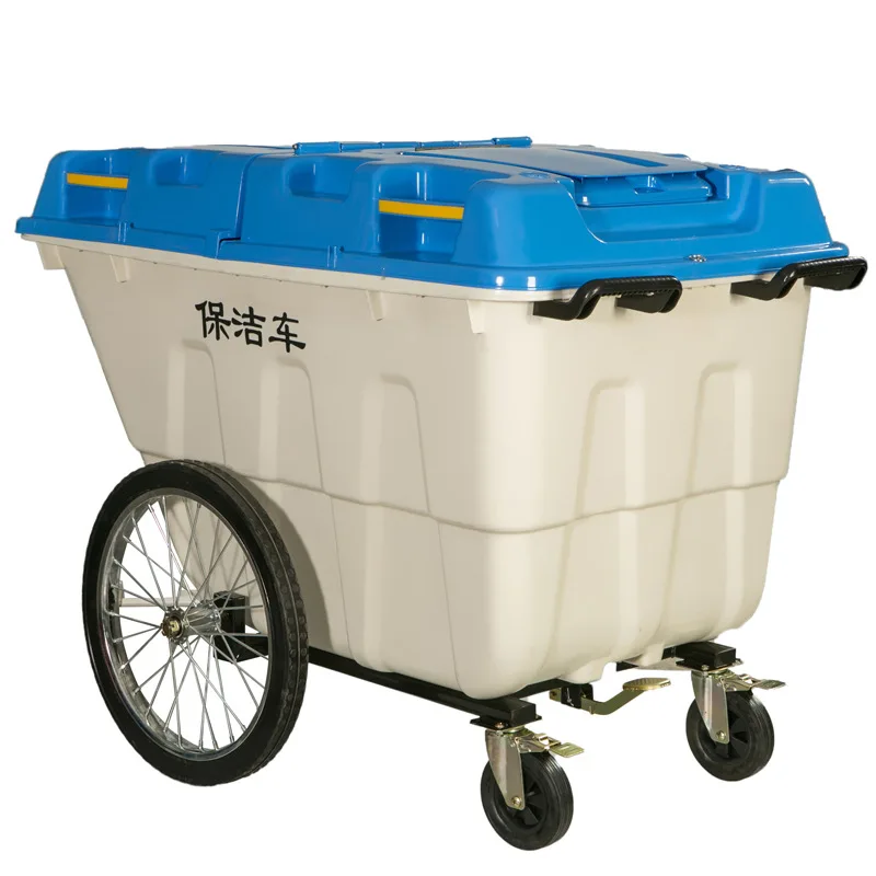 400L Hdpe коллекторные контейнеры тележки для отходов промышленные колесные мусорные баки