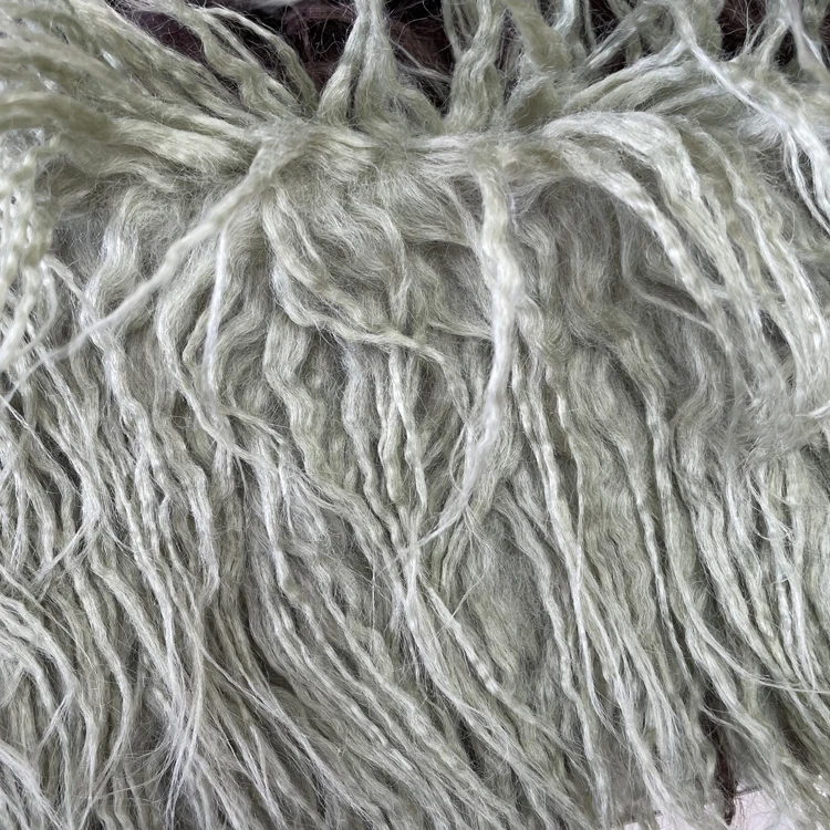 10CM Long pile mongolian curly plush fabric acrylic polyester faux fleece woo fur high quality